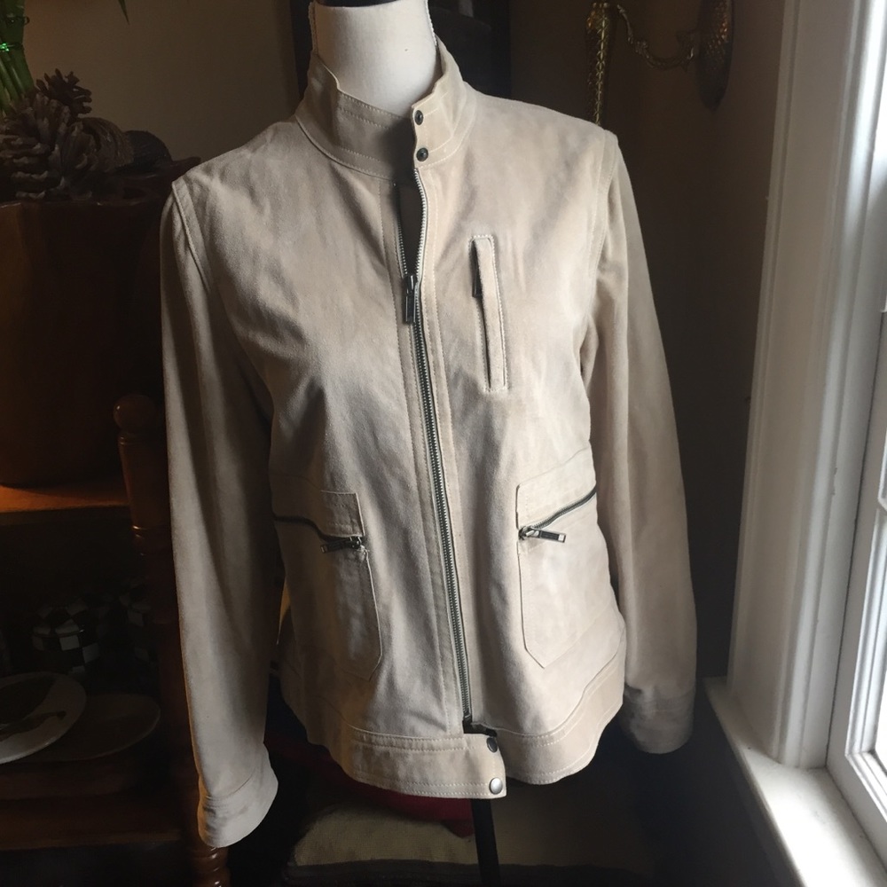 Banana Republic Tan Suede Moto Jacket
